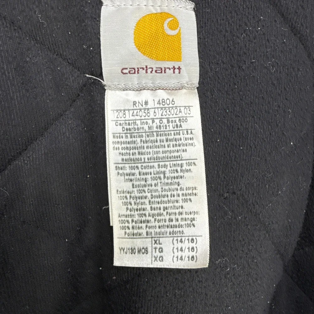Carhartt Sandstone Jacket Quilt Lined Youth XL (14/16) YYJ130 MOS Moss‎ Green